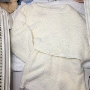 ✨Adorable white fluffy Two-piece set ✨